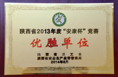 2013年度陕西省安康杯竞赛优胜单位